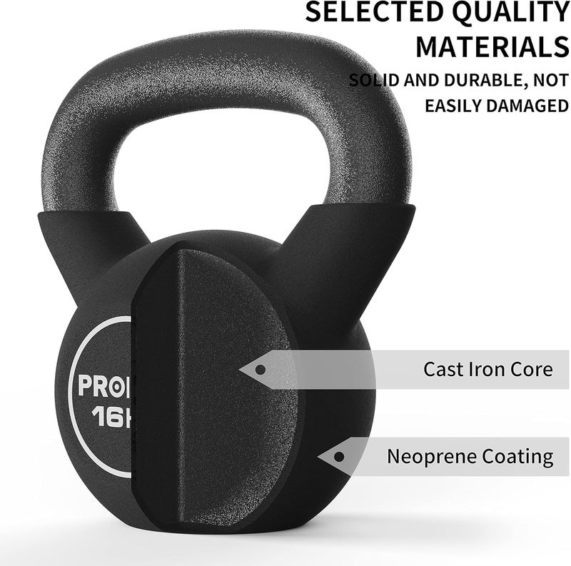 PROIRON Neoprene Coated Kettlebell Weights Solid Cast Iron Kettlebell, Strength Training Kettlebells for Weightlifting, Conditioning, Strength & Core Training - 16KG - Image 5