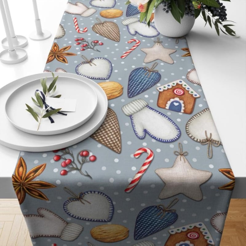 HOME PRINT Christmas table runner -w14