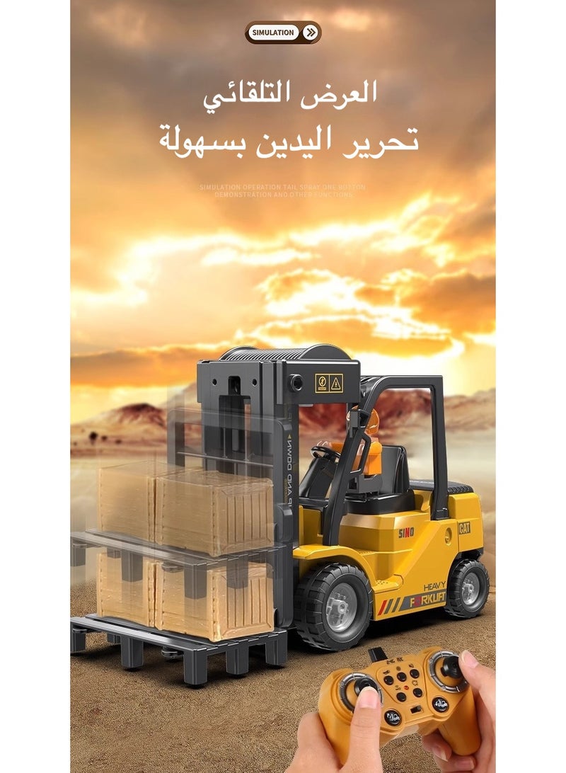 1:24 Alloy Remote Control Forklift Toy – Mini Construction RC Car with Smartphone APP, Realistic Die-Cast Model for Kids  Collectors (Waterproof, LED Lights) ﻿ ﻿  - Image 3