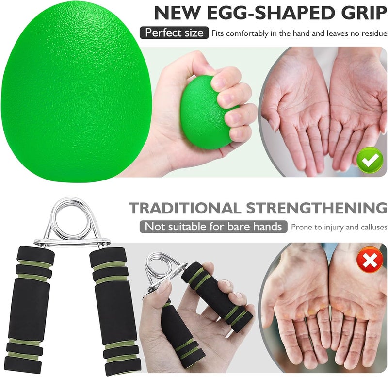 Peradix Hand Grip Strength Trainer, Stress Relief Ball, Wrist Rehab Therapy Hand Grip Equipment Ball Squishy Tools - Set of 3 Finger Resistance Exercise Squeezer - Image 2