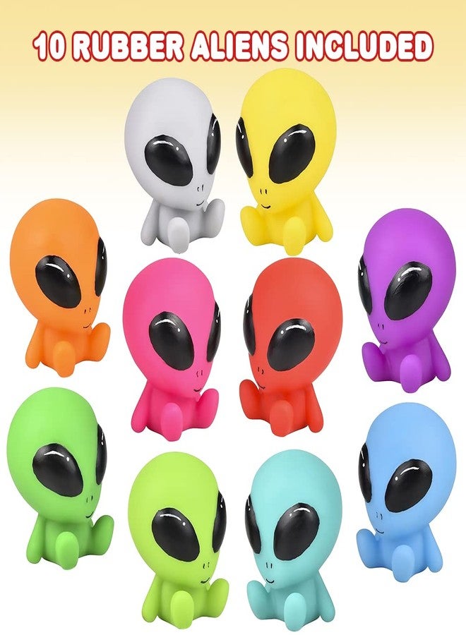 ArtCreativity Rubber Galactic Aliens, Set of 10, Alien Toys for Kids in Assorted Colors, Great as Outer Space Party Favors, Bath Toys for Kids, Swimming Pool, and Office Desk Decorations - Image 2