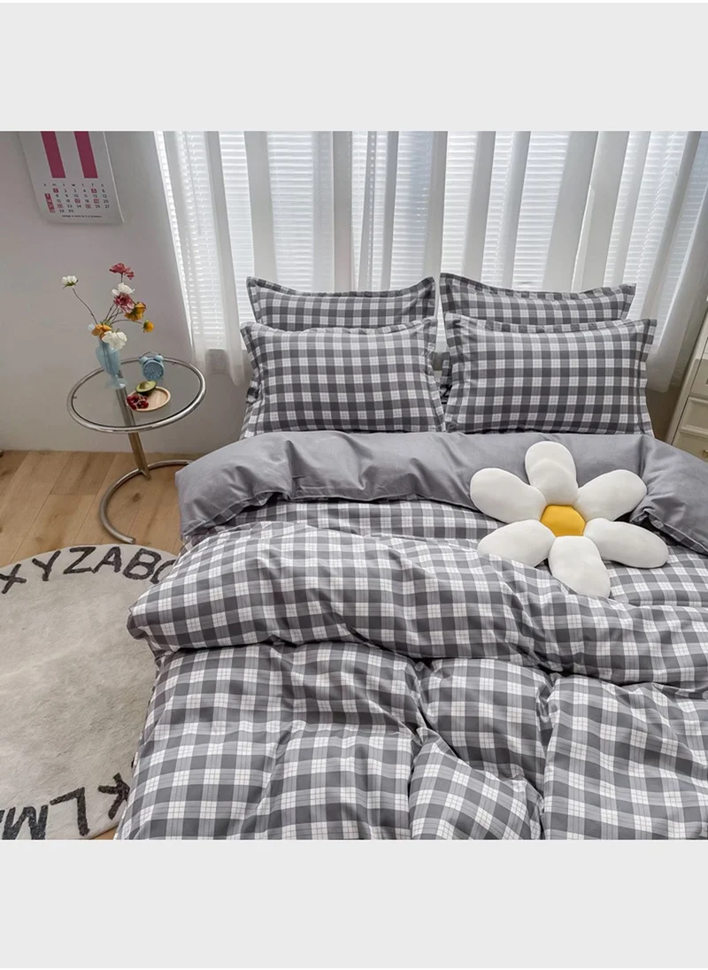 اورورا Grey&white small grid bedding set