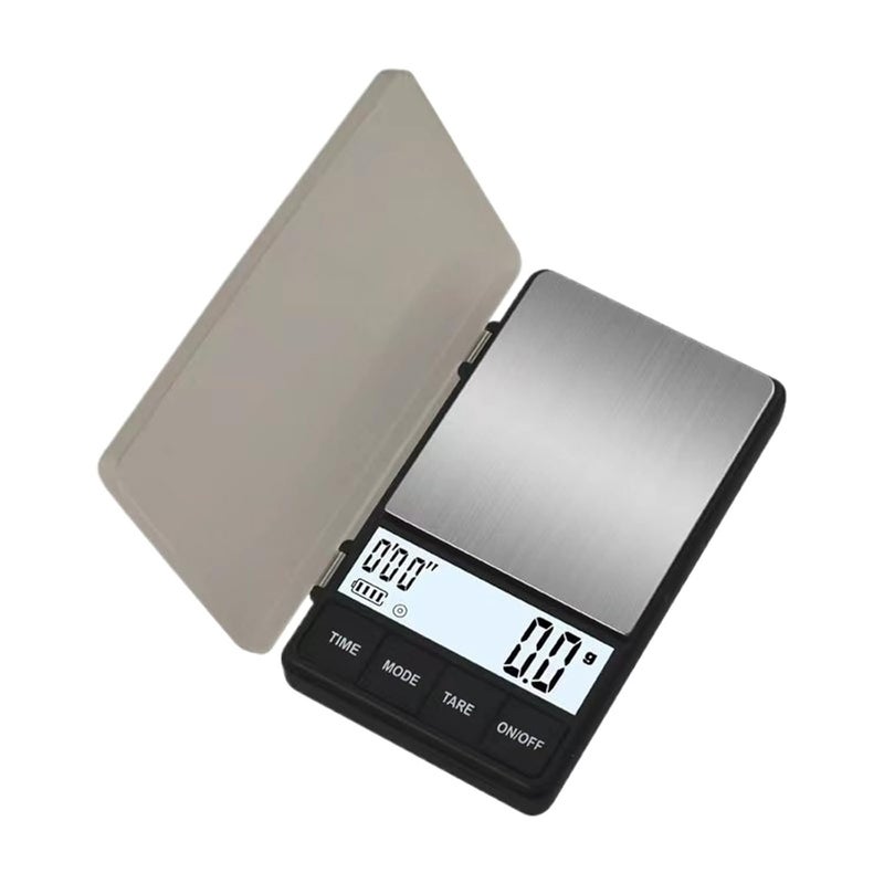 Electronic Scale, 1000X0.1g Pocket Small Coffee Scale Stainless Steel Electronic with Timer Function Portable LCD Digital Espresso,for Meal Prep, Baking and Cooking - Image 1
