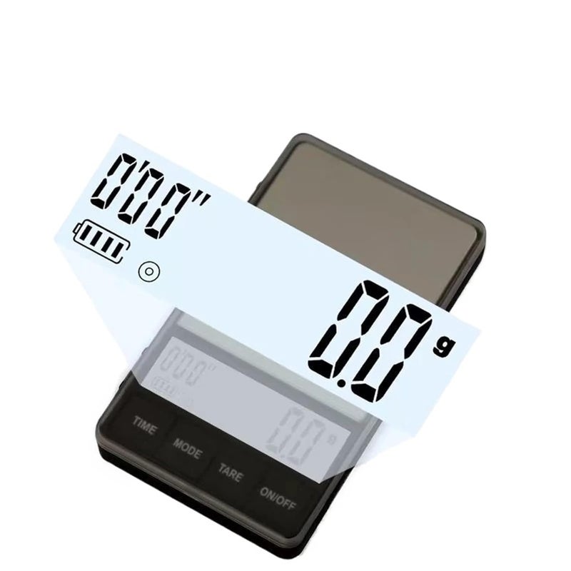 Electronic Scale, 1000X0.1g Pocket Small Coffee Scale Stainless Steel Electronic with Timer Function Portable LCD Digital Espresso,for Meal Prep, Baking and Cooking - Image 4