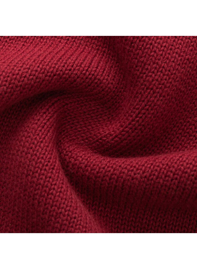 Yinuofang Children's Sweater Vest Knit Top School Uniform Wine Red Sweater , Size S - Image 5