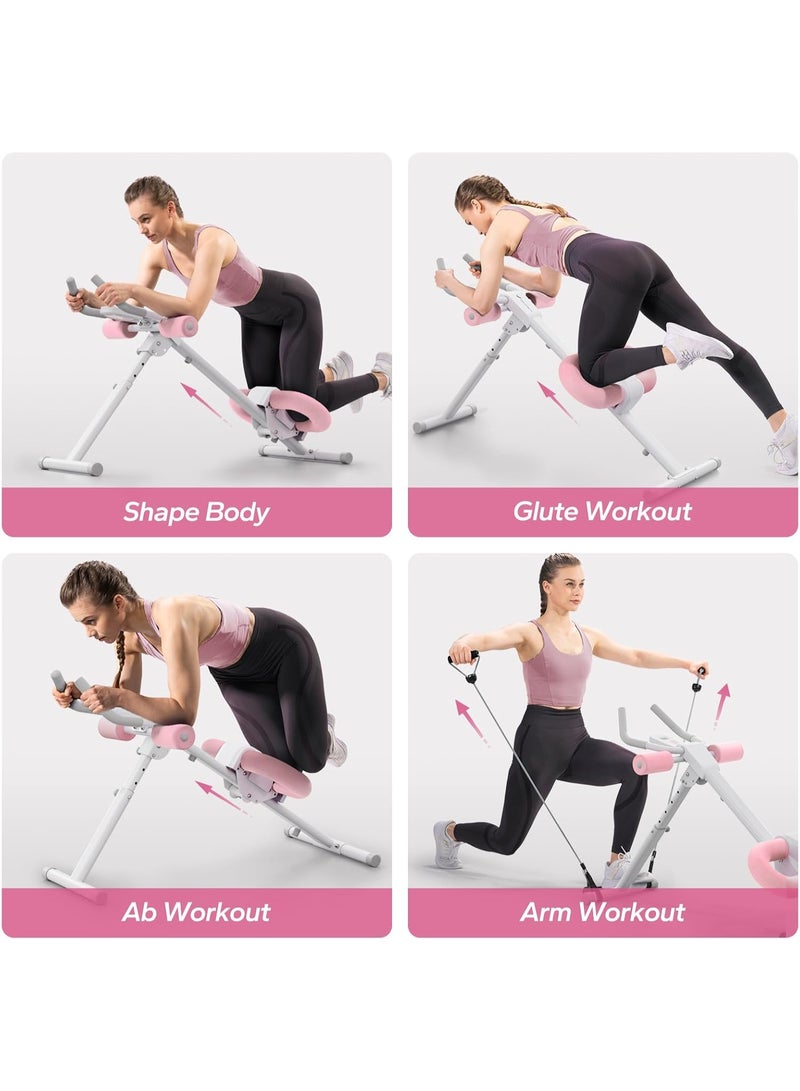 WALALLA Height Adjustable Ab Trainer Machine, Foldable Abdominal Trainers, Exercise Bench, Press Gym Equipmen, Fitness Equipment with Display Screen, Knee Protection for Home Gym Core Strength Trainer - Image 3