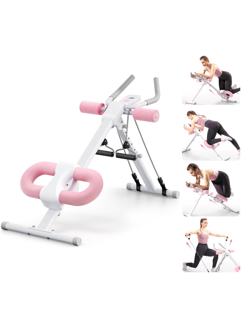 WALALLA Height Adjustable Ab Trainer Machine, Foldable Abdominal Trainers, Exercise Bench, Press Gym Equipmen, Fitness Equipment with Display Screen, Knee Protection for Home Gym Core Strength Trainer - Image 1