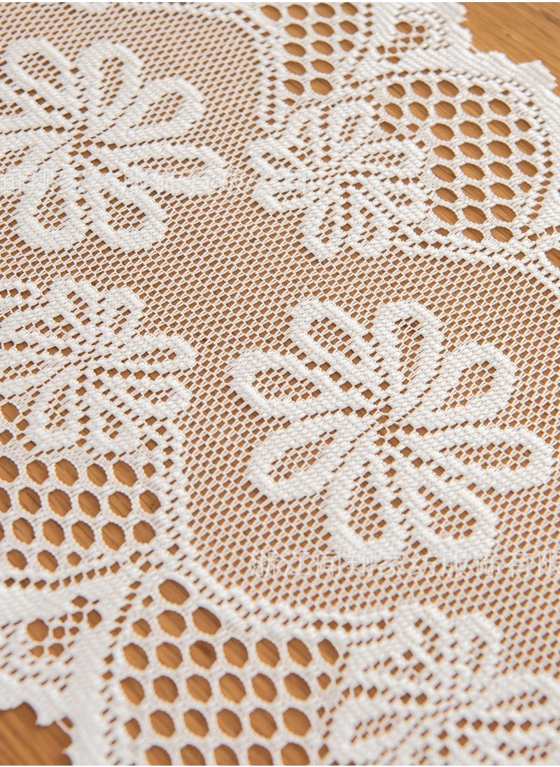 Generic Hollow Lace Table Runner White 182x 33 cm  - Image 3