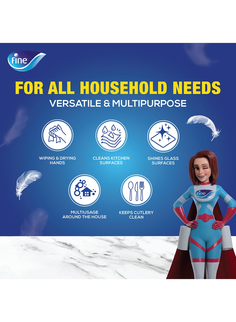 Fine منشفة مطبخ يد 20 عبوة × 2 طبقة × 150 ورقة حزمة عائلية متعددة الاستخدامات - Image 4