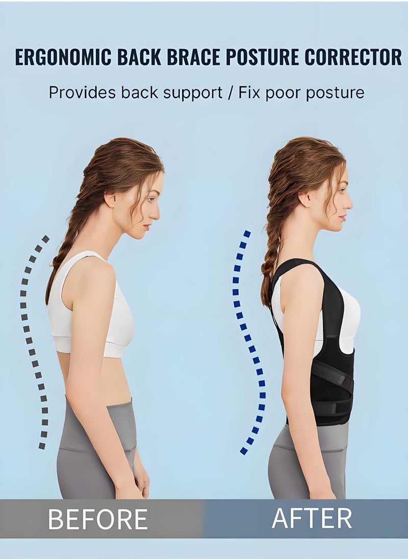 Back Brace, Posture Corrector for Women and Men, Back Straightener Posture Corrector Scoliosis and Hunchback Correction Back Pain Spine Corrector Support, Adjustable Posture Trainer