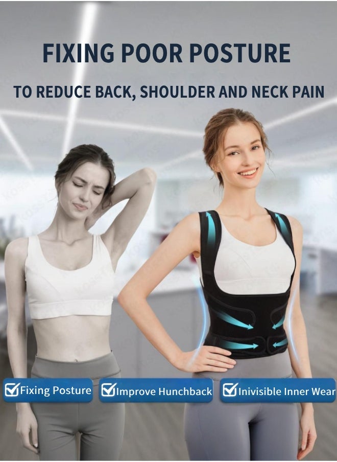 Back Brace, Posture Corrector for Women and Men, Back Straightener Posture Corrector Scoliosis and Hunchback Correction Back Pain Spine Corrector Support, Adjustable Posture Trainer
