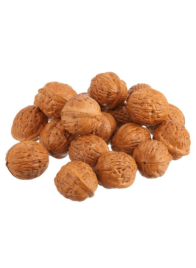 uxcell uxcell 20pcs Fake Walnut, Artificial Lifelike Walnut Decoration Fake Fruit Model for Photography Prop Kitchen Decoration, Brown  - Image 1
