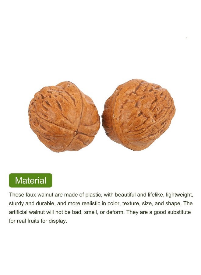 uxcell uxcell 20pcs Fake Walnut, Artificial Lifelike Walnut Decoration Fake Fruit Model for Photography Prop Kitchen Decoration, Brown  - Image 4