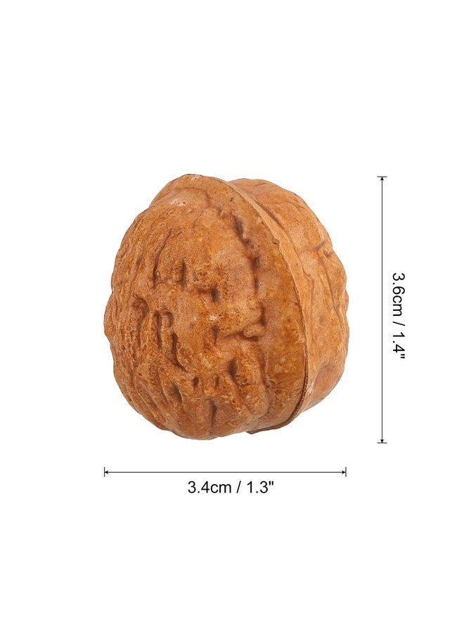 uxcell uxcell 20pcs Fake Walnut, Artificial Lifelike Walnut Decoration Fake Fruit Model for Photography Prop Kitchen Decoration, Brown  - Image 2