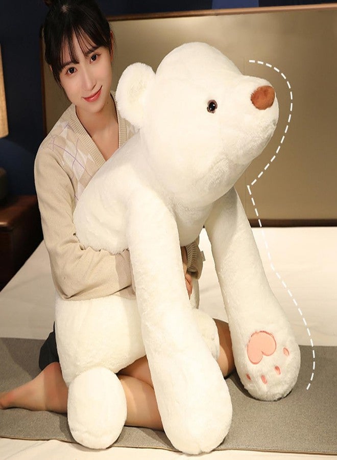 SNOWOLF Giant Weighted Bear Stuffed Animals, 40" White Bear Plush Throw Pillow Super Cute Kawaii Plushie Polar Bear Hugging Toys Gifts for Boys Girls Adults, 100cm, White - Image 1