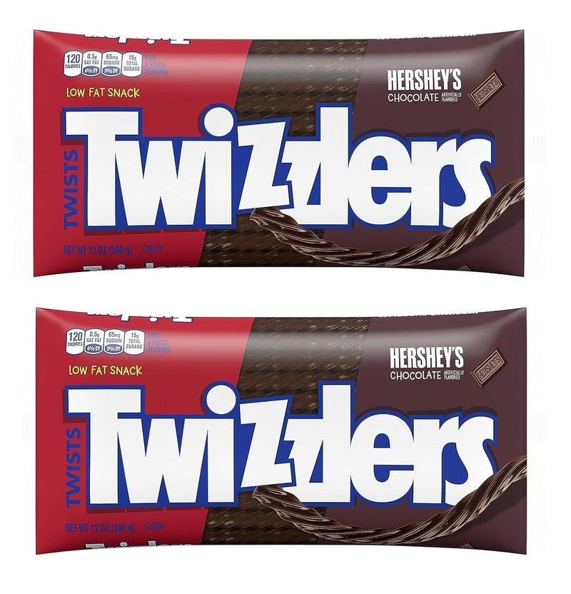 Twizzlers لولبيات بنكهة الشوكولاتة - عبوة من 2-12 أونصة - وجبات خفيفة منخفضة الدهون - ممتعة للمشاركة - حلوى كلاسيكية لجميع أفراد الأسرة - Image 1