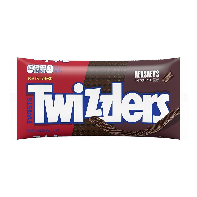 Twizzlers لولبيات بنكهة الشوكولاتة - عبوة من 2-12 أونصة - وجبات خفيفة منخفضة الدهون - ممتعة للمشاركة - حلوى كلاسيكية لجميع أفراد الأسرة - Image 2