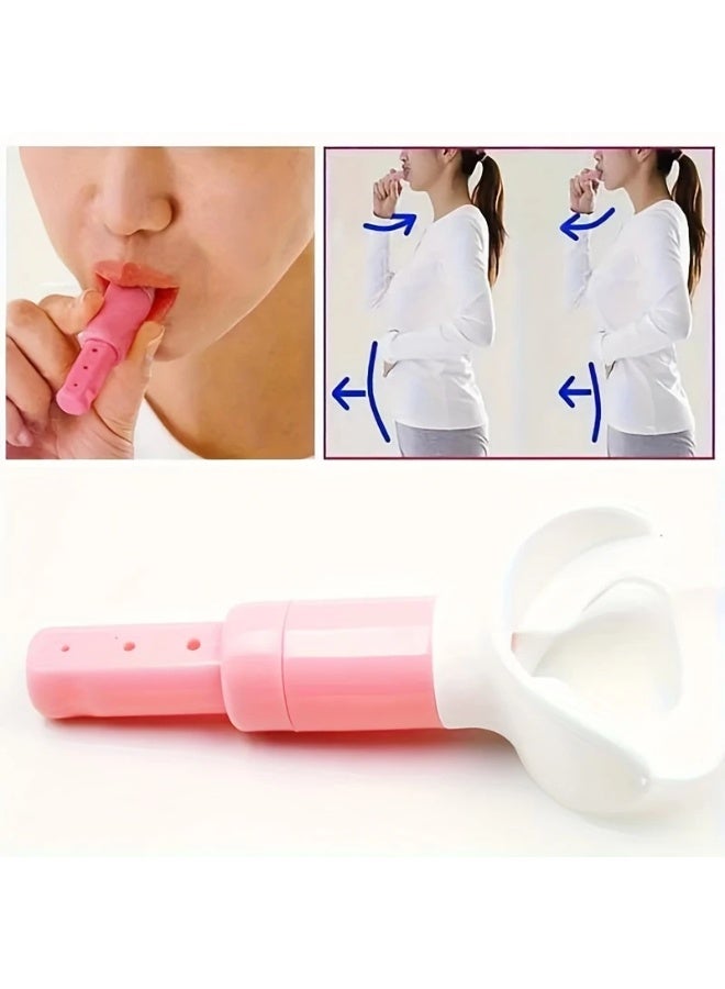 Goolsky 1pc Pink Breathing Trainer for Adults - Slimming & Lung Capacity Boosting, Abdominal Exercise Tool, PP Material, Battery-Free, with Dual Measurement Markings for Body Shaping & Face Lifting, Breathing Exercise Device - Image 2