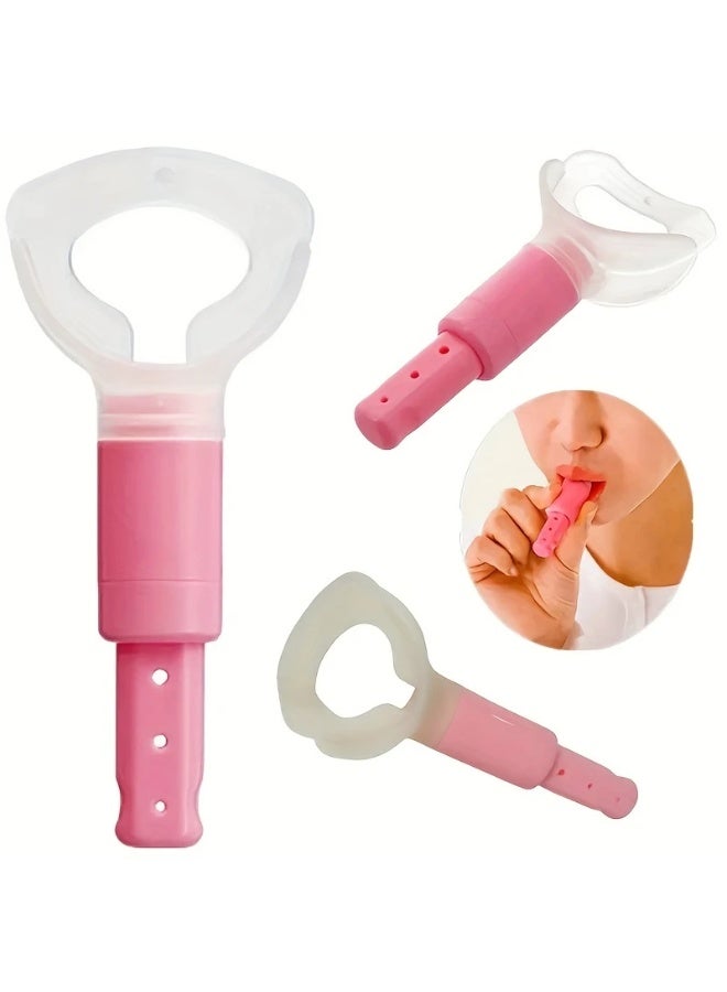 Goolsky 1pc Pink Breathing Trainer for Adults - Slimming & Lung Capacity Boosting, Abdominal Exercise Tool, PP Material, Battery-Free, with Dual Measurement Markings for Body Shaping & Face Lifting, Breathing Exercise Device - Image 1