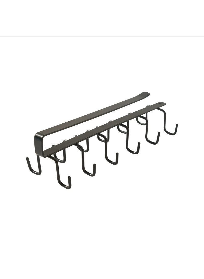 4Pcs Iron 12 Hooks Storage Shelf Wardrobe Cabinet Metal Under Shelves Mug Cup Hanger Bathroom Kitchen Organizer Rack Holder [2White+2black] - Image 1