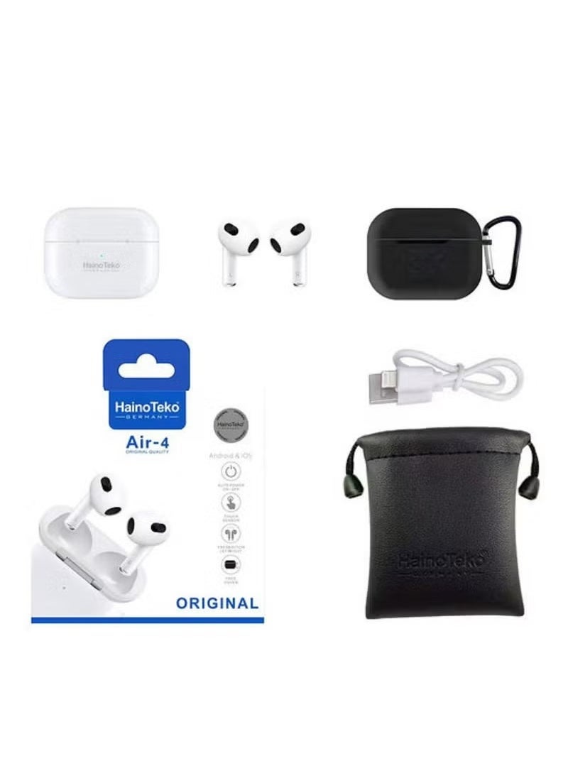 Haino Teko - Air 4 Wireless Bluetooth Earbuds with Touch Control, HiFi Stereo Sound, Deep Bass, Noise Isolation, and Long Battery Life – In-Ear TWS Earphones with Charging Case – Compatible with iPhone, Android, Tablets, Laptops & All Bluetooth Devices - Image 1
