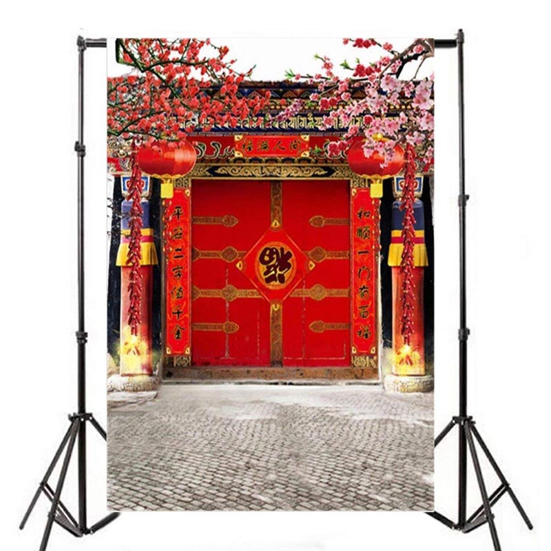 Laeacco 3x5ft Vinyl Photography Backdrop Chinese Classical Theme Spring Festival Scene Photo Background Studio Props for New Year Family Decoration - Image 3