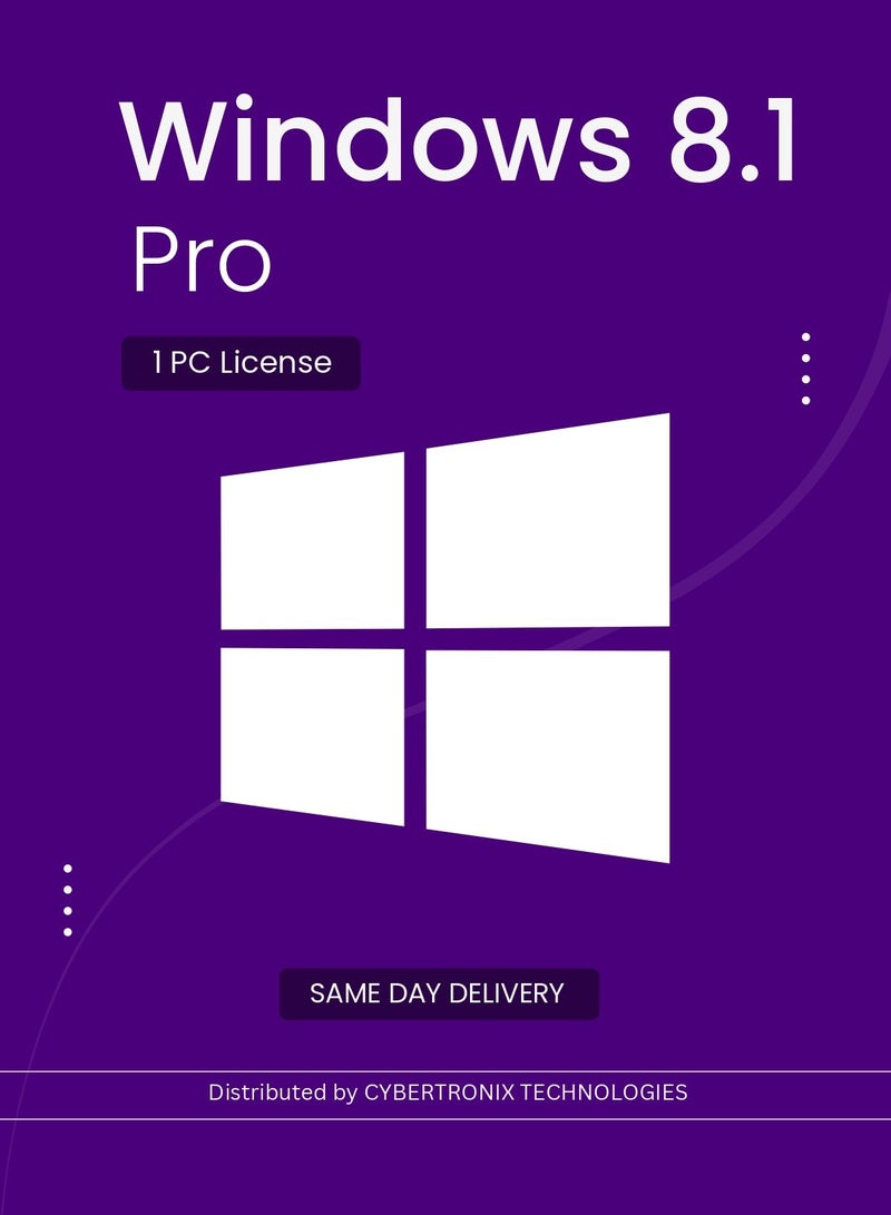 Windows Microsoft Windows 8.1 Pro | 1 PC License | Digital License | SAME DAY DELIVERY