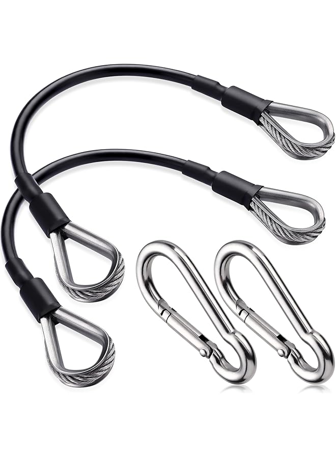 KASTWAVE Gym Cable Extension 2 Pcs 10 Inch Fitness Extension Rope Attachment with Carabiner Compatible with Home Gym Machine Accessories For LAT/Tricep Pull Down Leg Extension - Image 1