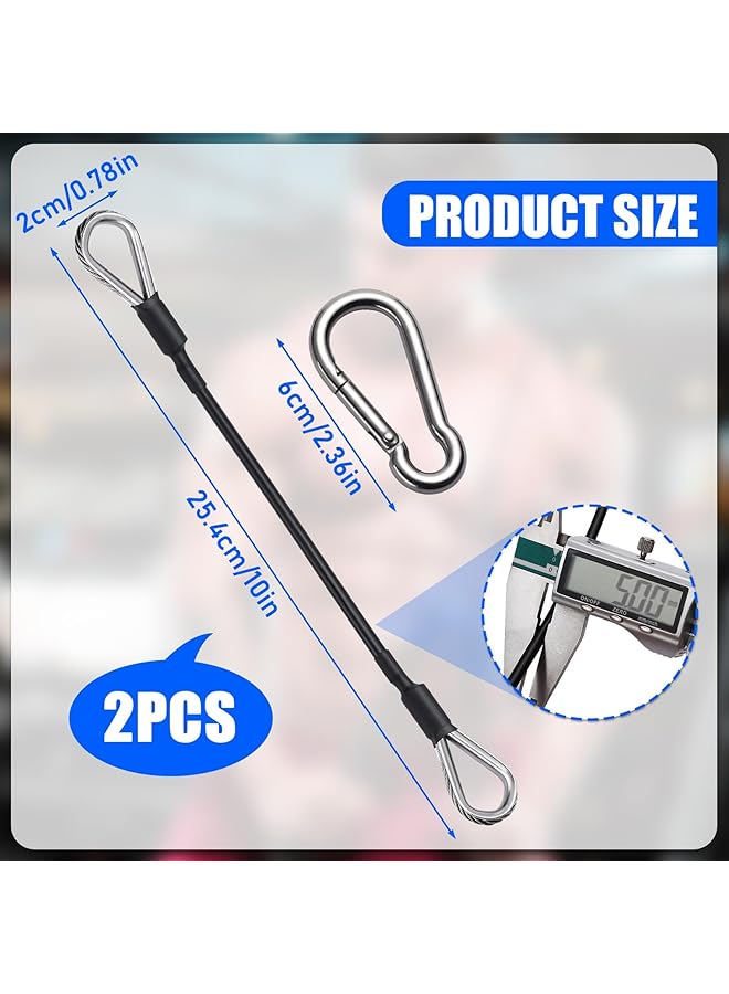 KASTWAVE Gym Cable Extension 2 Pcs 10 Inch Fitness Extension Rope Attachment with Carabiner Compatible with Home Gym Machine Accessories For LAT/Tricep Pull Down Leg Extension - Image 2