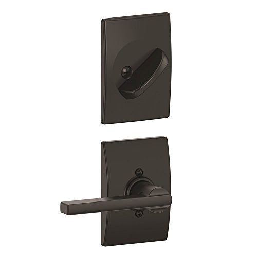 Schlage F59 LAT 622 CEN Century Collection Latitude Handleset Entrance Lock Interior, Matte Black (Interior Half Only) - Image 2