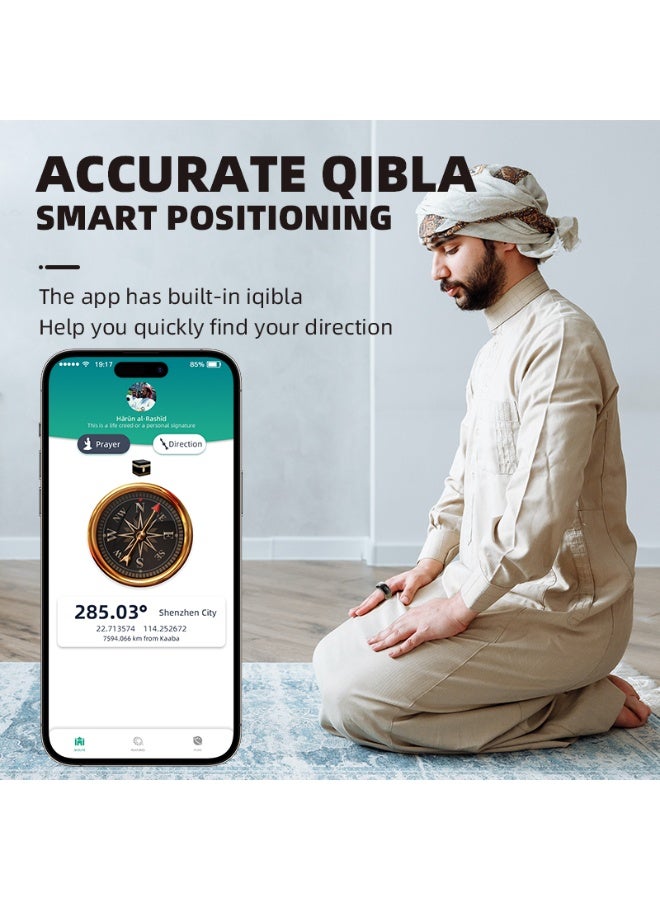Domars 5-IN-1 Adjustable Size Smart Tasbih Zikr Ring,Smart Ring Counter,Muslim Islamic Prayer Smart Rings, Tasbih Counter Smart Ring, Tasbeeh Smart Counter, Digital Electronic Smart Tally Counter for Prayer (Black, 16.5MM+18MM+20MM+22MM+23.9MM) - Image 3