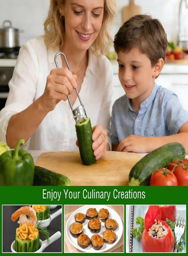 BADAO 2PCS Apple Corer Tool,Bell Pepper Corer Seed Remover Tool,Stainless Steel Fruit Vegetable Corer Tool Kitchen Gadget for Pineapple,Pear,Tomato,Jalapeno Corer Tool Pepper Seed Corer,Easy to Clean - Image 4