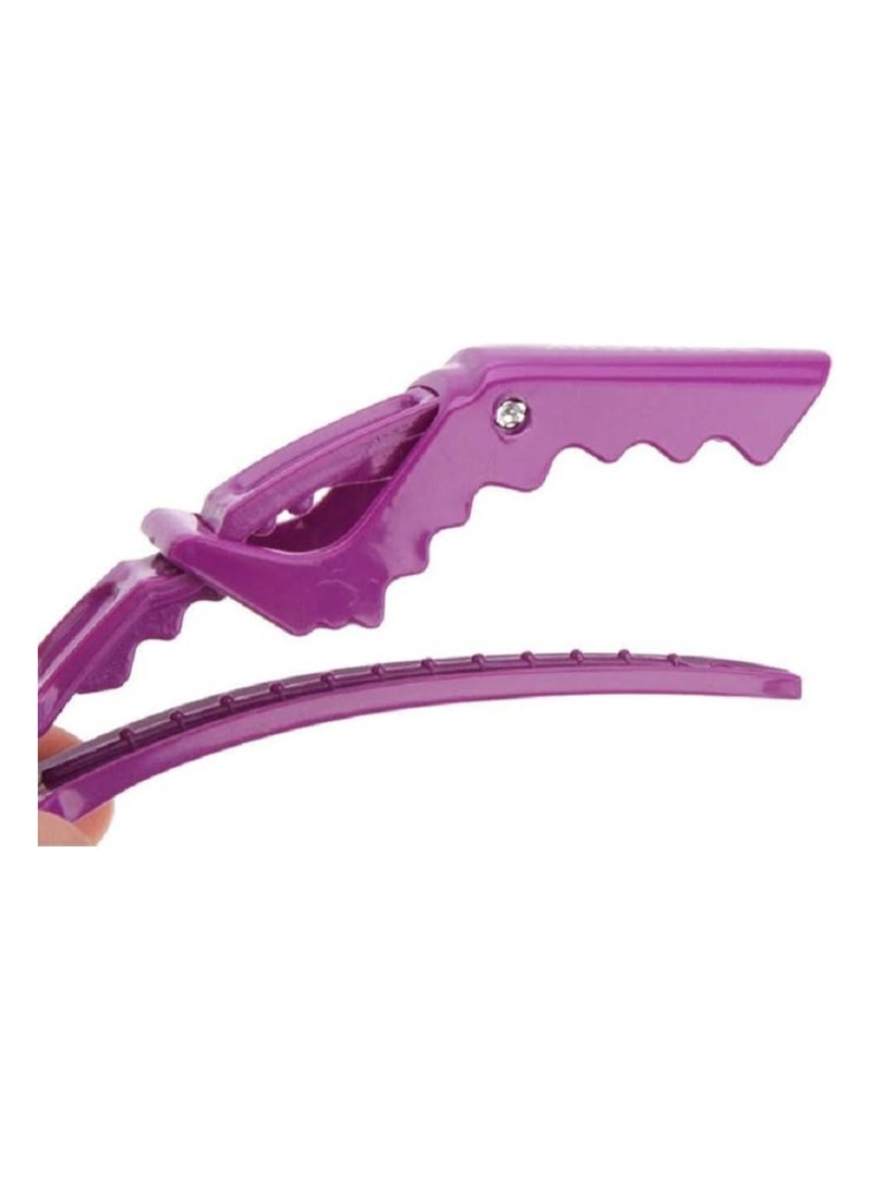 مشابك شعر متقاطعة غير قابلة للانزلاق – 6 قطع موف للاستخدام المنزلي والصالونات - Image 3