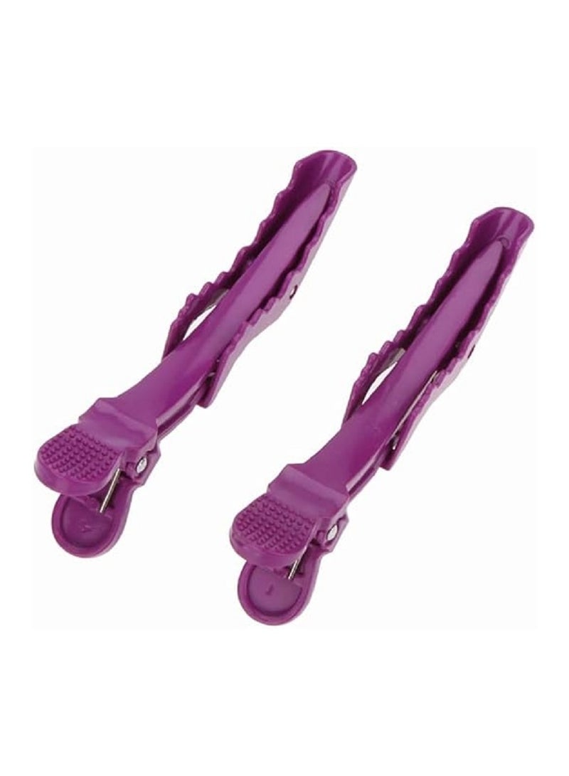 مشابك شعر متقاطعة غير قابلة للانزلاق – 6 قطع موف للاستخدام المنزلي والصالونات - Image 4