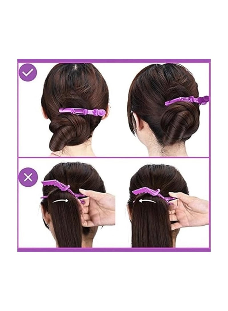 مشابك شعر متقاطعة غير قابلة للانزلاق – 6 قطع موف للاستخدام المنزلي والصالونات - Image 5