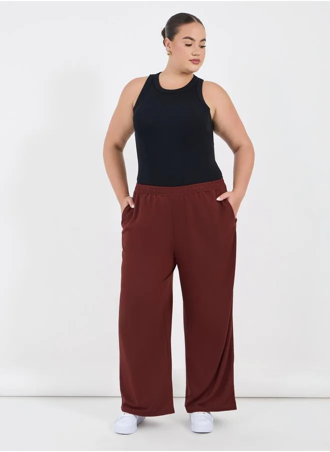 Styli Plus Size Wide Leg Joggers