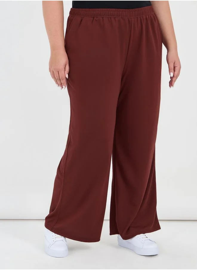 Styli Plus Size Wide Leg Joggers
