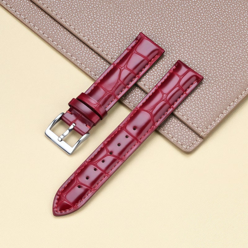 Bluejw Top Grain Leather Watch Band – Smooth Blister Bamboo Grain Strap, 18mm & 22mm Universal Replacement for Brand Watches - Image 1