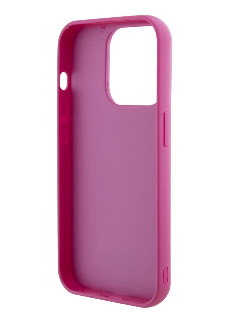 GUESS iPhone 15 Promax Hard Case Sequin Script Back Cover with Guess Metal Logo / Damage and Scratch Protection - Puschia - Image 5