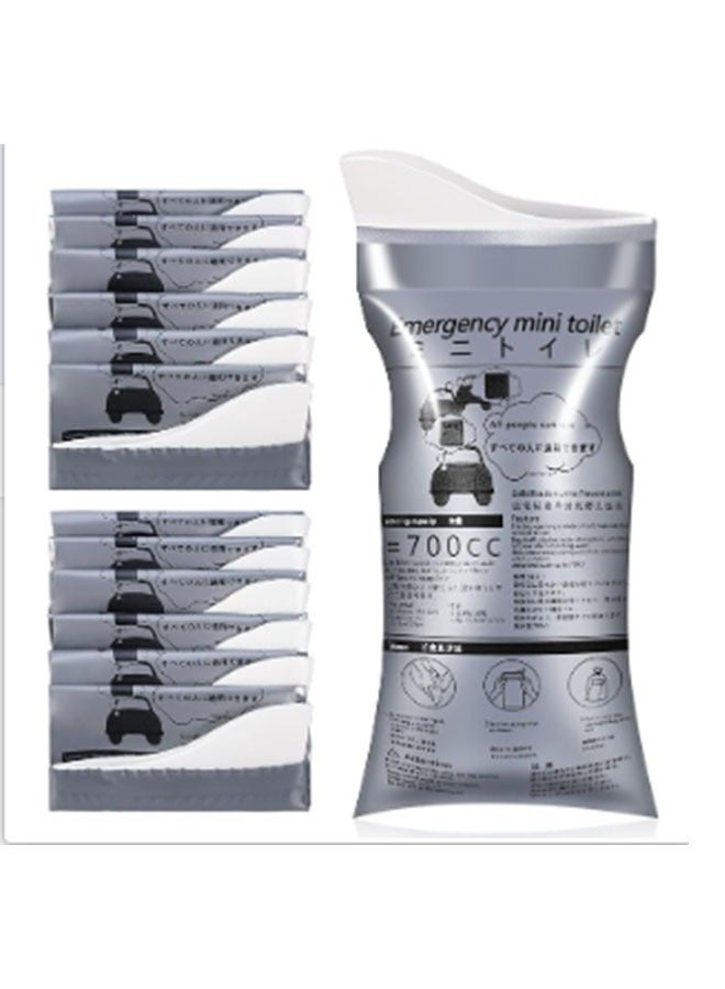 EHOME 12 Pack Disposable Urine Bags, 700ML Travel Pee Bags Unisex Urinal Bag Vomit Bag for Travel Traffic Jam Emergency Portable Camping Urinal Bags for Men Women - Image 1
