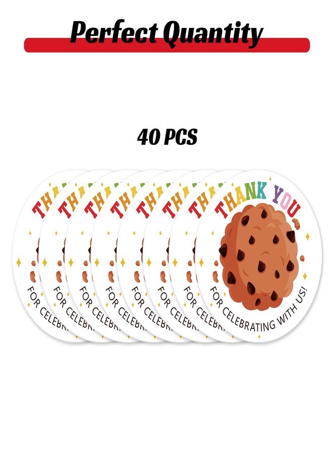 BOBYIYI 40pcs Cookies Thank You Stickers One Sweet Cookie Birthday Party Favor Stickers Cookie Themed Favors Tags for Gift Bags - Image 4