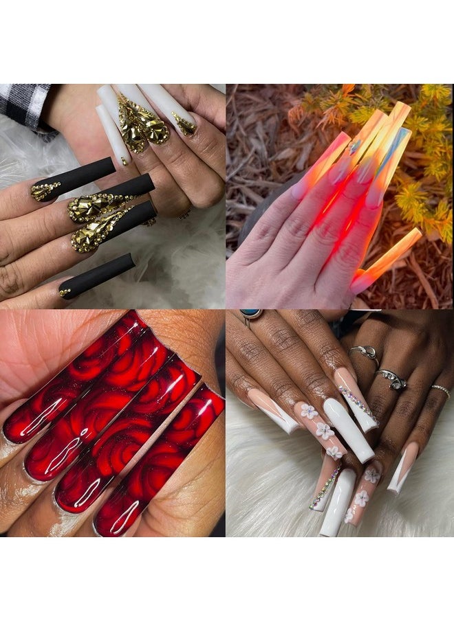 UNA GELLA Tapered Square Nail Xxl Tips 120 Pcs No C Curve Gel Extra Long Straight Nails Half Fake Trace For Acrylic Home Diy With Box  - Image 2