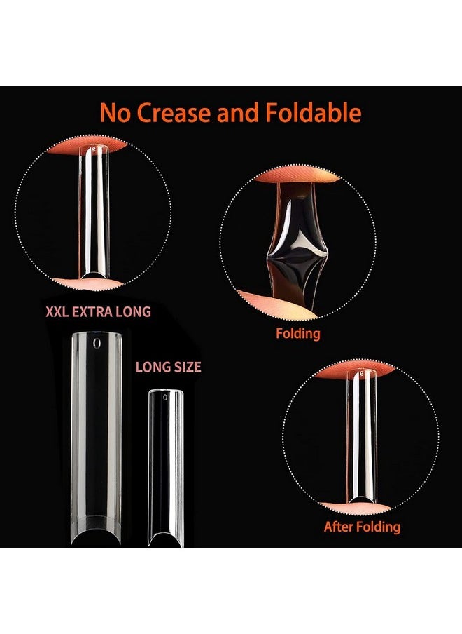 UNA GELLA Tapered Square Nail Xxl Tips 120 Pcs No C Curve Gel Extra Long Straight Nails Half Fake Trace For Acrylic Home Diy With Box  - Image 5