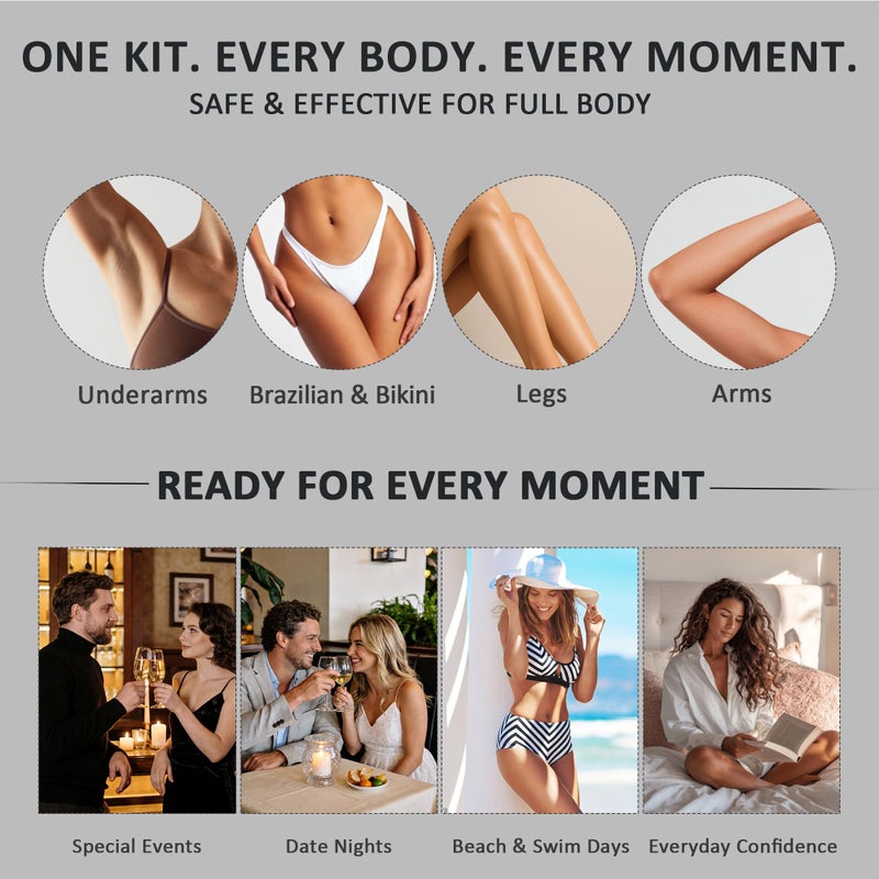 Maxpearl Hair Removal Waxing kit for Men, Nose & Ear Wax Kit with Silicone Pot - Hair Removal for Unwanted Coarse Male Body Hair - Mustache, Eyebrows, Underarms, Back, Chest, Legs and More - Image 3