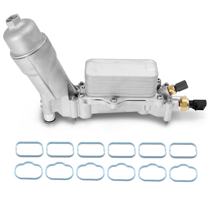 926959 Upgrade Full Aluminum Engine Oil Filter Housing Oil Cooler Kit with Gaskets Sensors Compatible with 20112016 Chrysler 200300 Dodge Charger Avenger Journey Wrangler Ram Promaster 36L