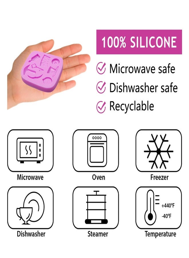 acvcatto Playing Card Silicone Molds Set, Poker Theme Cake Decorating Kit with Mustache and Bow Ties Fondant Molds, for Father's Day Cupcake Topper Candy Sugar Craft Gum Paste Clay Resin - Image 3