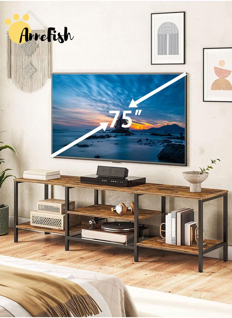 AnneFish 180*40*52cm TV Stand Table For TV Up To 75 Inch Storage Shelves Modern Entertainment Center and Industrial Media TV Console Table for Home Living Room  - Image 1