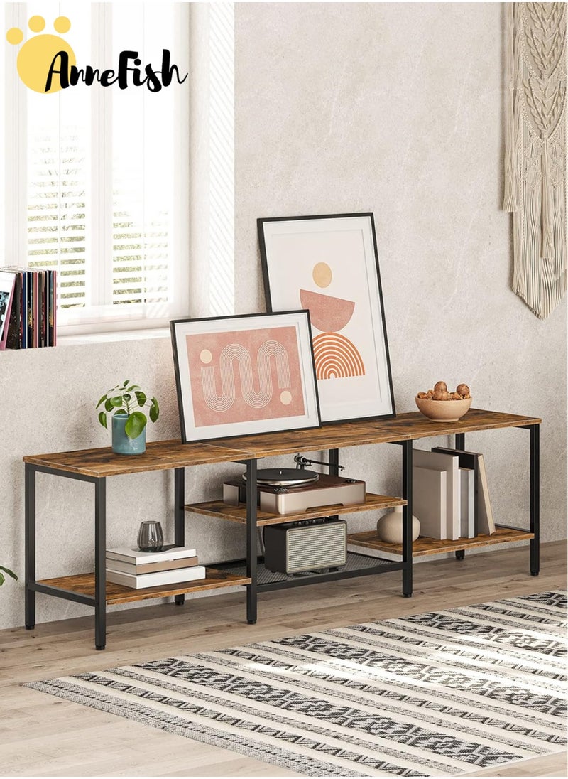 AnneFish 180*40*52cm TV Stand Table For TV Up To 75 Inch Storage Shelves Modern Entertainment Center and Industrial Media TV Console Table for Home Living Room  - Image 3