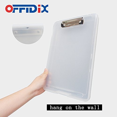 OFFIDIX Clipboard Storage Box Transparent Plastic Paper Clipboard Paper Holder Storage Clip Board Ideal for School, Home and Office Use - Image 4