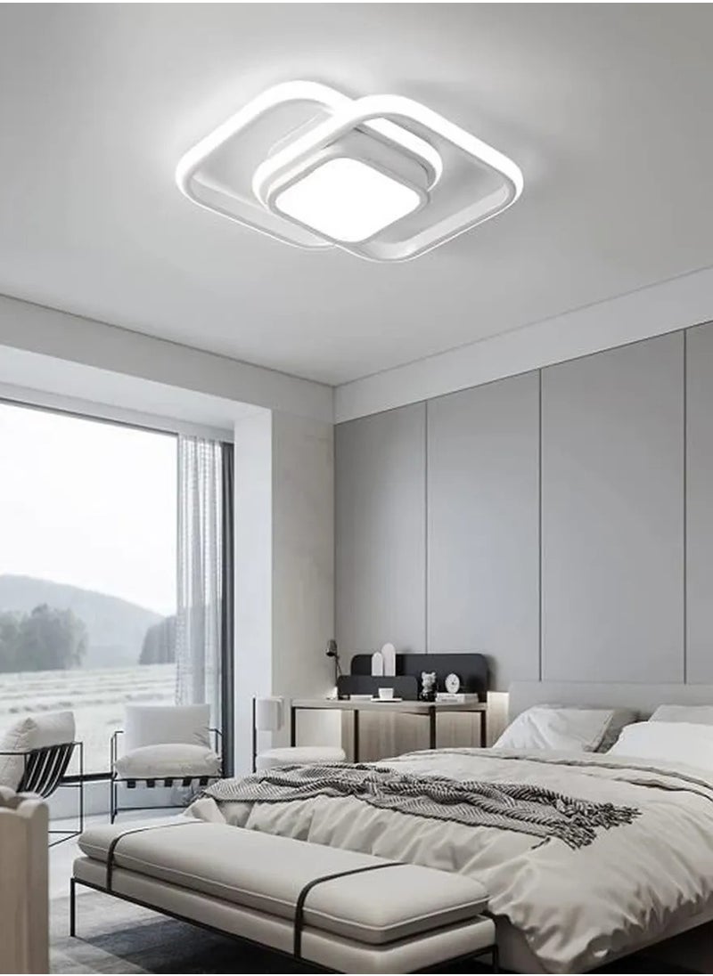 Goeco Modern Double Square LED Ceiling Light Cool White 6500K  - Image 2